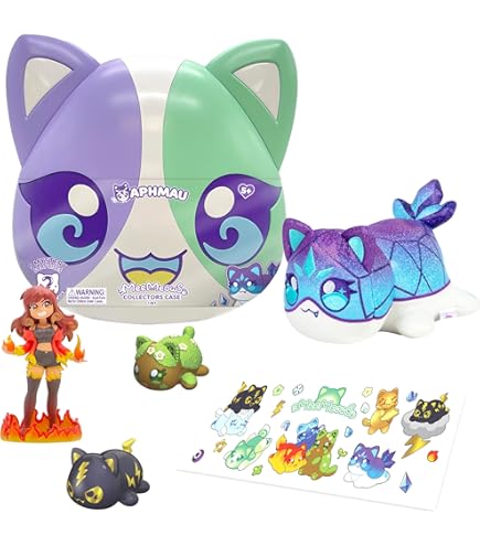Lotto Di 3 Peluche Aphmau MeeMeow Mini Mystery Cuddle Serie 5 - 15cm Ognuno, Colori Multicolore, Regalo Per Bambini 4+ Anni