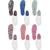 Velmitten 6 Pairs No Show Socks Sockless Shoe Liner Washable Barefoot Shoe Insoles No Slipping Inserts for Women Man(Secret Style)
