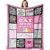 Cat Mom Gifts Blanket Cats Gifts for Cats Lovers Soft Flannel Cat Throw Blanket Gift for Women Girls Decor Birthday 50"x40"