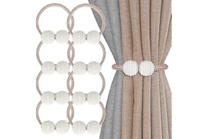 SENBALER 8 Pack Magnetic Curtain Tie Backs with Pearls,Modern Curtain Holdbacks Strap,Decoration for Kindergarten,Outside and Inside Drapes