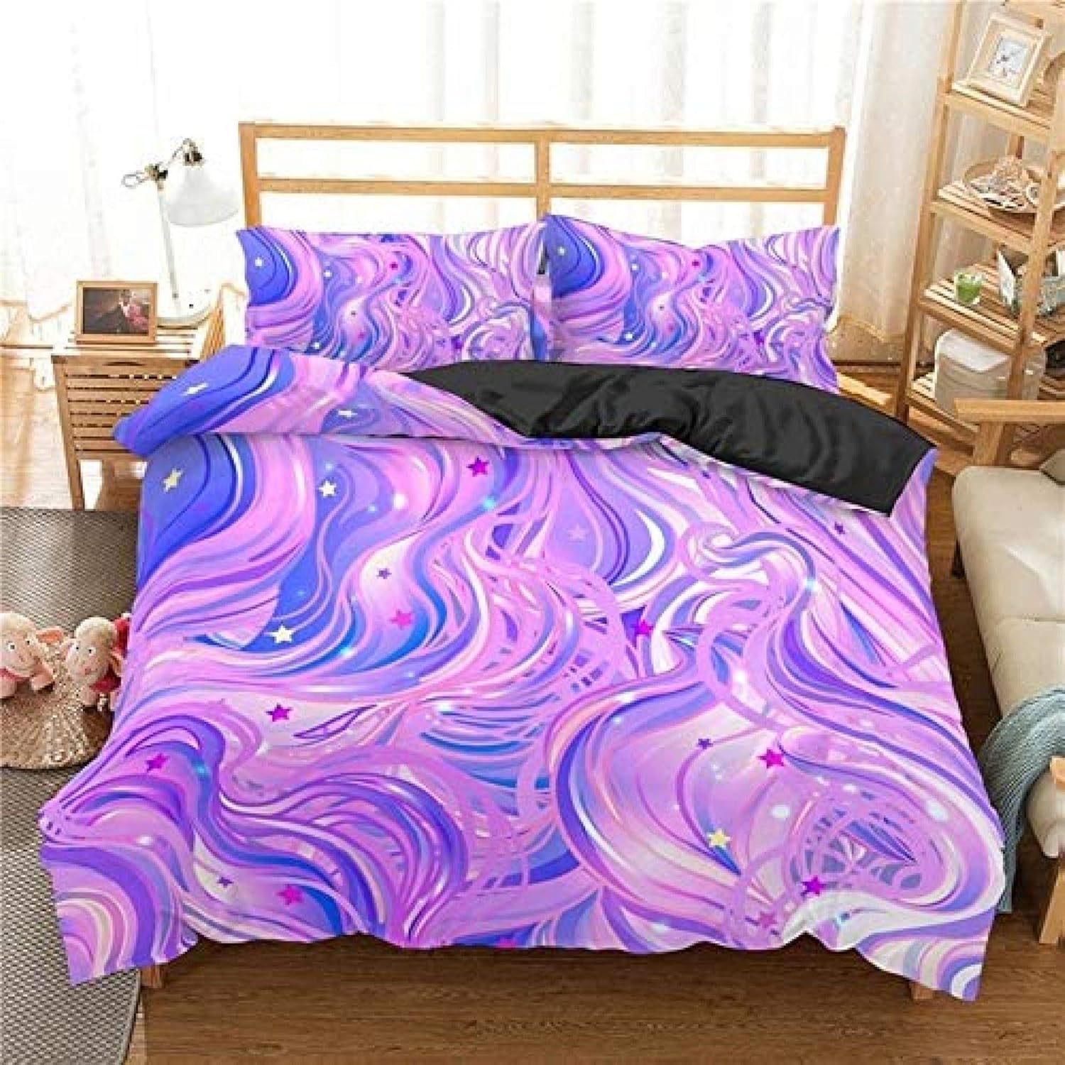 liangh Bedding Cotton Colorful Marble Bed Set Abstract Art Duvet Cover