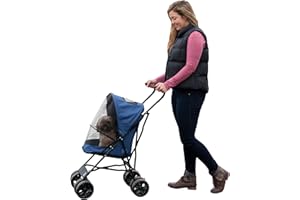 Pet Gear Travel Lite Plus Stroller, Compact, Easy Fold, No Assembly Required, Dark Sapphire (TL8150DS)