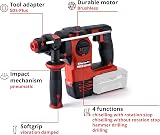 Einhell 18V HEROCCO PXC Brushless SDS Plus Rotary Hammer Drill (Tool Only) view 3