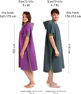 Fit-Flip Microfibre Changing Robe Lilac M Hooded Poncho Quick Dry view 3