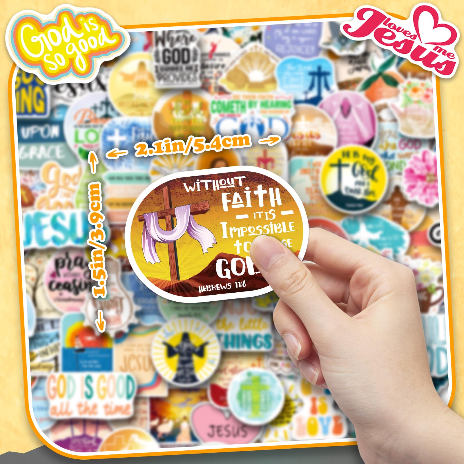 WAKEMOODEI 400PCS Christian Stickers, Jesus Bible Verse Stickers for Journaling Religious Motivational Quote Stickers Pack God Christian Gifts for Women Adults