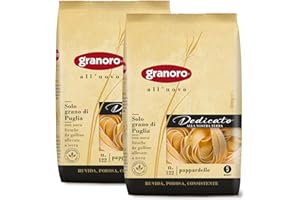 Granoro Dedicato Pappardelle Egg Nests #122 - Wide Ribbon Pasta, 100% Apulian Durum Wheat & Eggs, Non-GMO, 17.6oz Bags (Pack of 2)