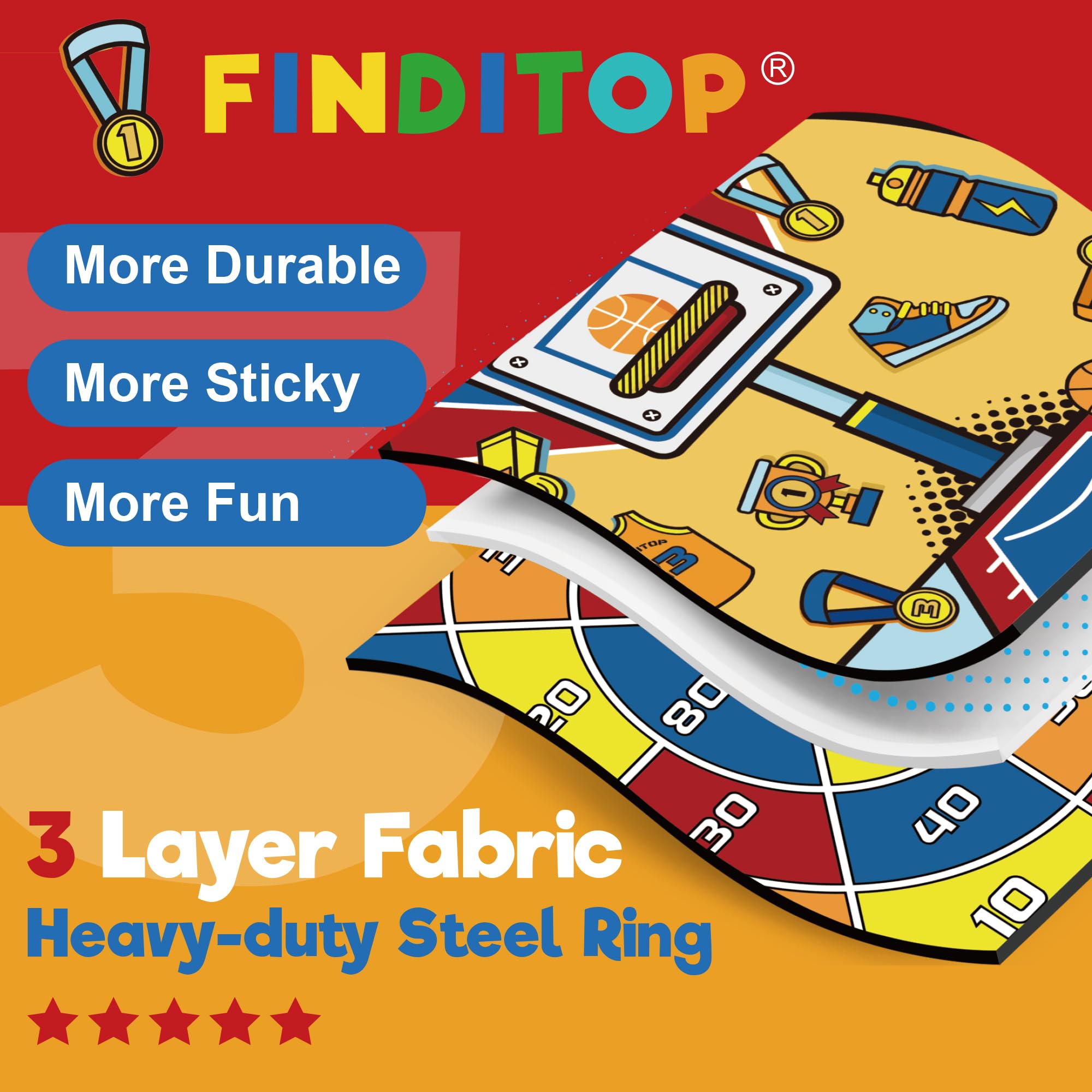 Finditop Lawn Games, Large Dart Board Game, Basketball Toss Games, Party Games Outdoor Games Gifts for 3 4 5 6 7 8 9 10 11 12 Years Old