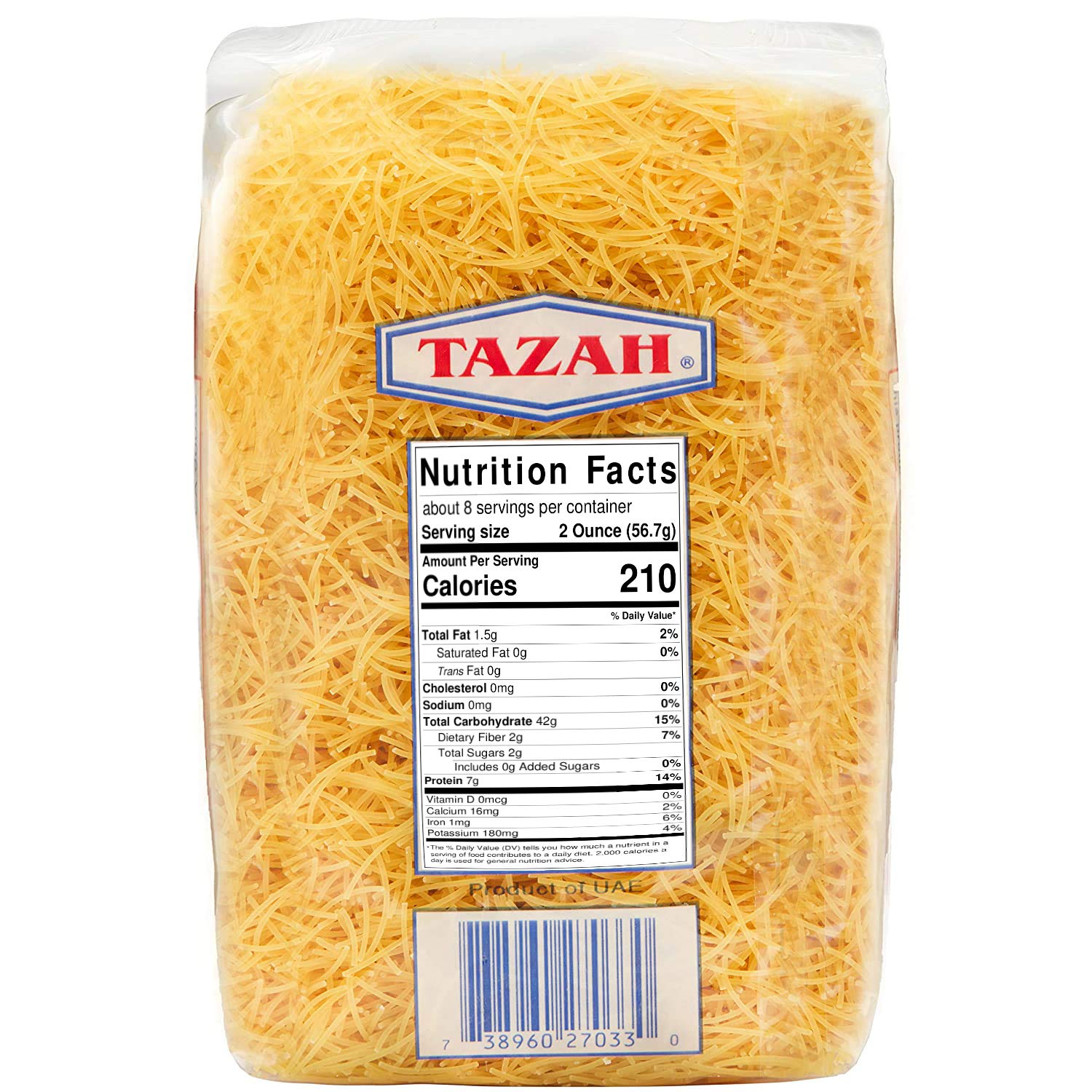 Tazah Vermicelli Pasta 15 87 Ounce 450g 1 Pack Amazon In Grocery Gourmet Foods