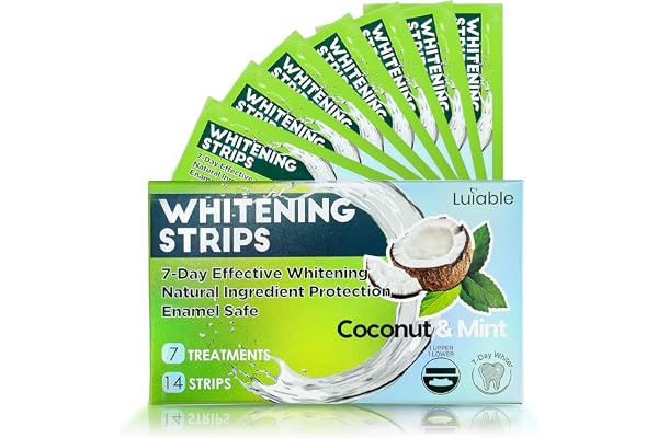 Teeth Whitening Strips for Tooth White: Professional Dentist Formulated Teeth Whitener Enamel-Safe Non-Slip (7 count (Pack of