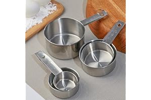 Stainless Steel Measuring Cups Set 5 Piece Kitchen Baking Cups with Engraved Measurements for Accurate Cooking