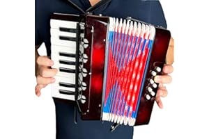 KUYT SIPSOCE Accordion 17 Keys 8 Bass, Keyboard Instrument,Convenient to Carry, Suitable for Outdoor Concerts，For Beginners to Use