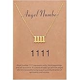 Sunique Angel Number Necklace for Women Dainty Gold Plated Number Necklace Numerology Jewelry Gifts for Women