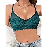 Avidlove Bralettes for Women Underwire Lace Floral Crossover Bra T-Shirt Everyday Bra Lingerie