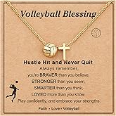 AULSIEY Softball Soccer Volleyball Necklace for Girls Teen Women, Sports Accessories Christmas Birthday Jewelry for Lovers