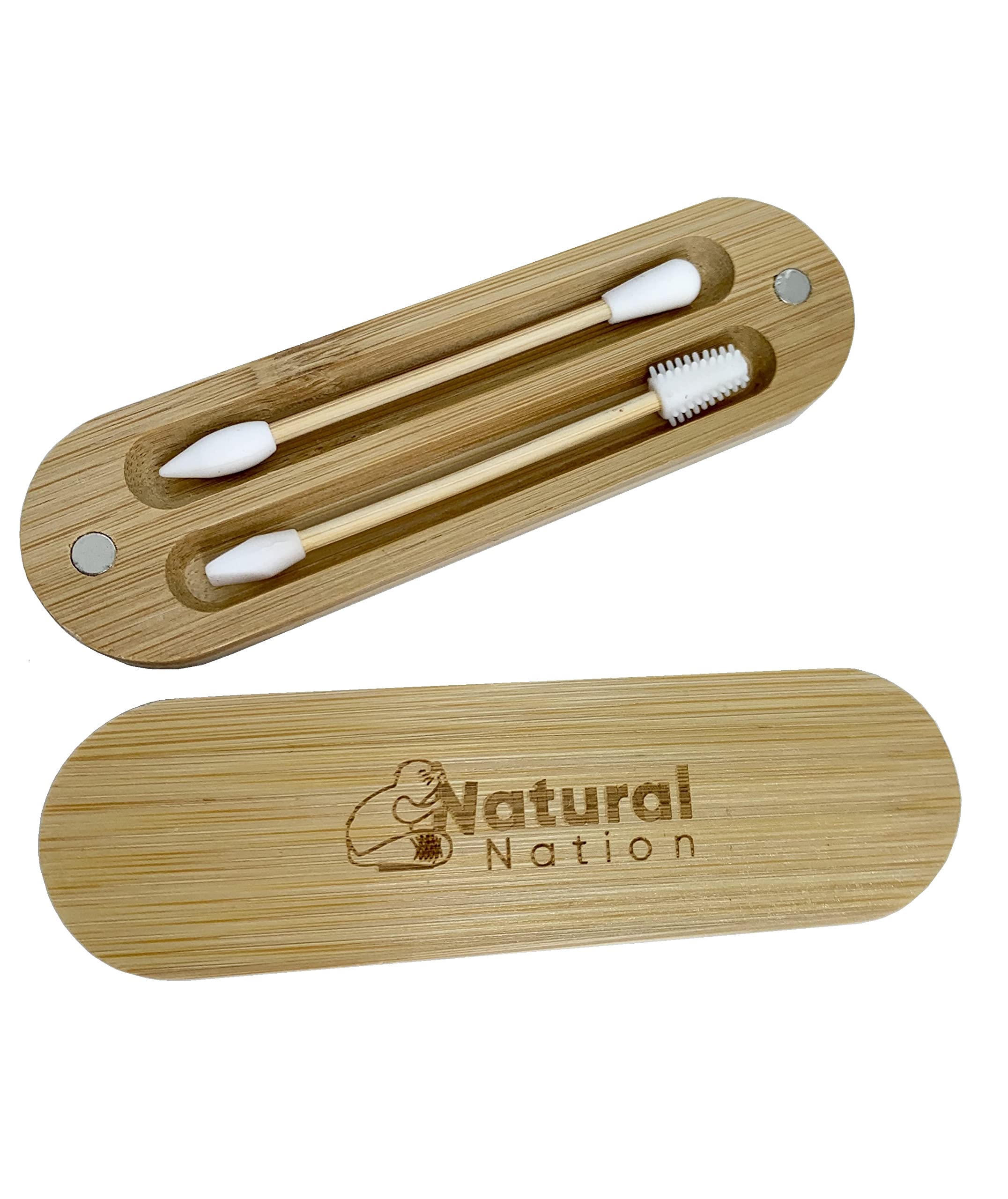 Eco Friendly Reusable Silicone Buds Sustainable Alterative To Cotton Buds Magnetic Travel Case