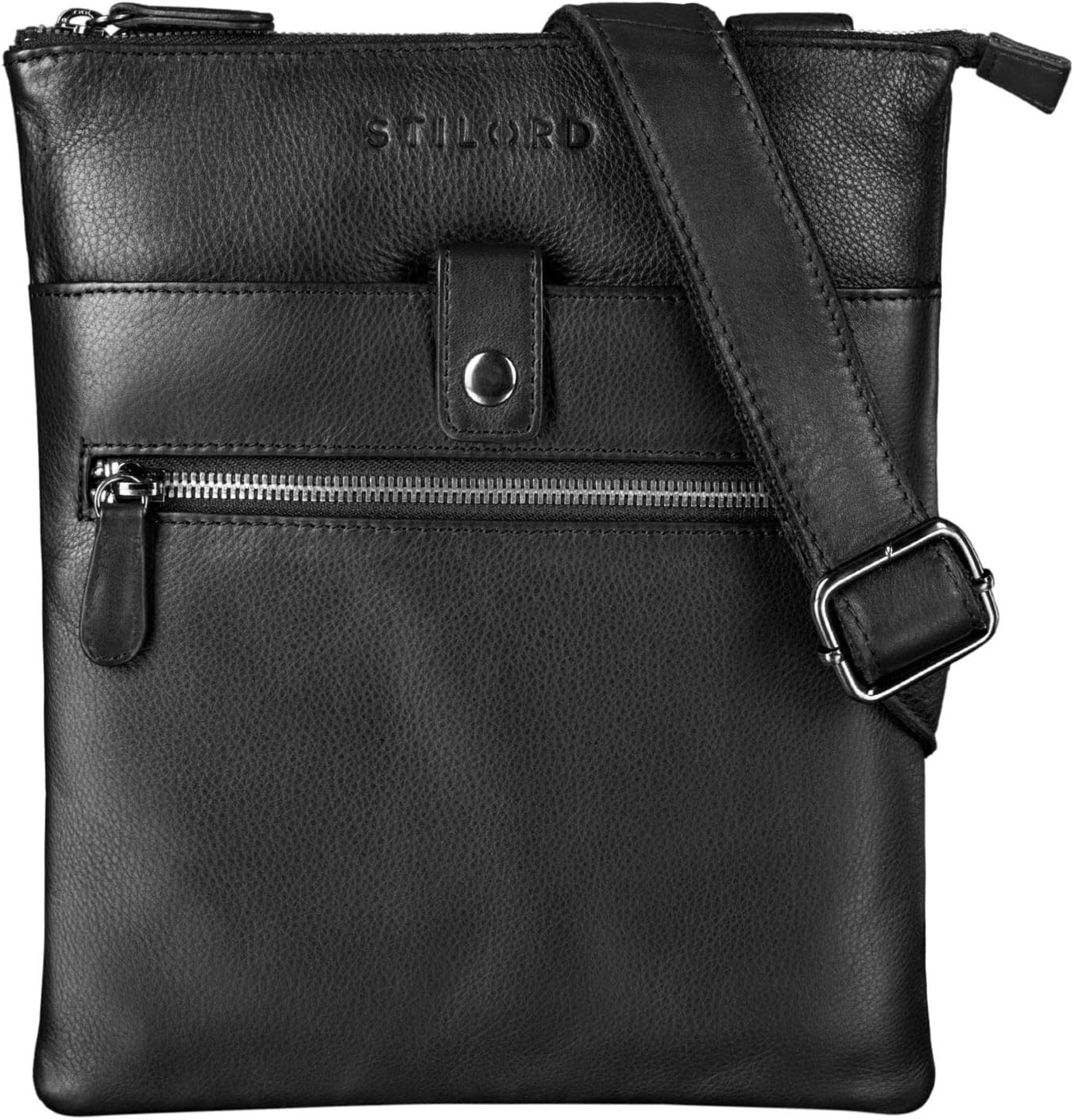 STILORD "Enya" Crossover Bag Women Small Leather Shoulder Bag Vintage Handbag Ladies Evening Bags Elegant Bag for iPad 9.7 inch DIN A5 Genuine Leather Colour:Black