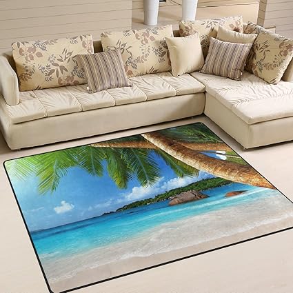 Amazon.de: Naanle tropisches Strandmotiv mit Palmenmotiv, Rutschfest