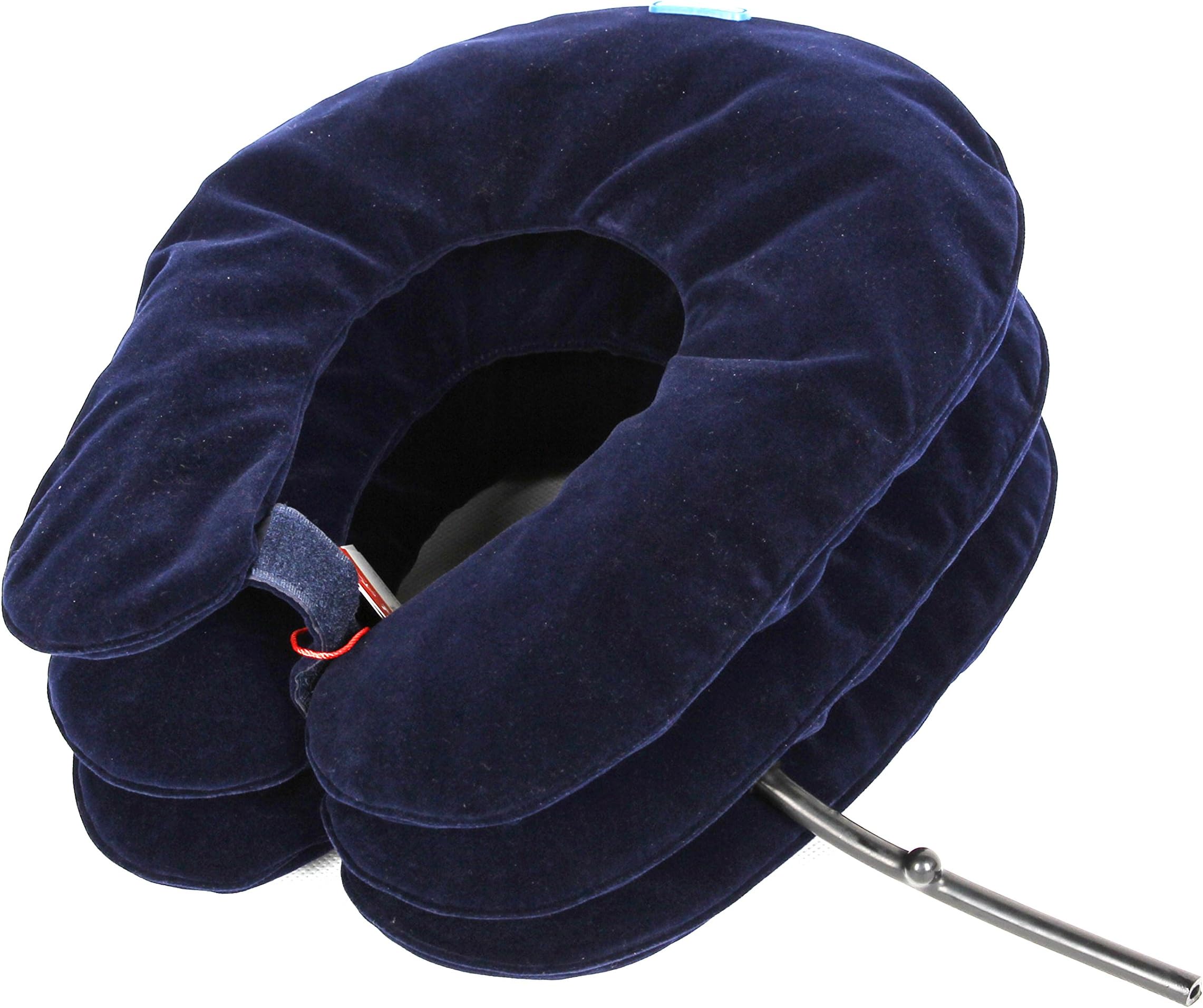 HTE Neck Traction Device - No 1 Doctors Recommended IMPROVED Cervical Traction: BIG Hand Pump + Longer Velcro Strap- FAST neck pain relief - Neck Collar, Neck Support, Neck Brace