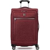 Travelpro Platinum Elite Checked Luggage Spinner, Red, 25-Inch | Expandable Softside with Built-In, Fold-out Suiter, 8 Wheels &amp; TSA-Approved Lock for Men &amp; Women Travelers