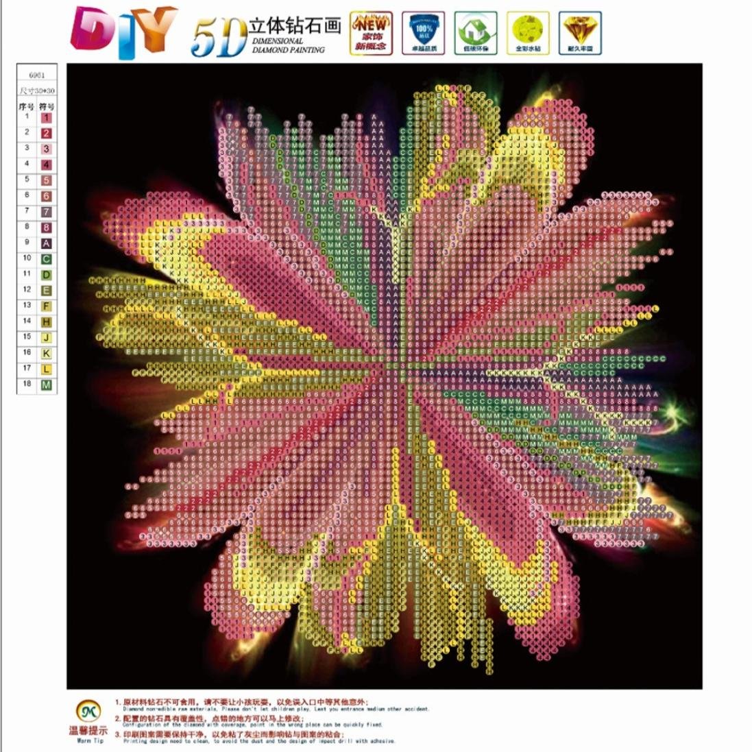 U Vmree Vmree Rhinestone Embroidery Painting Crystals Pasted