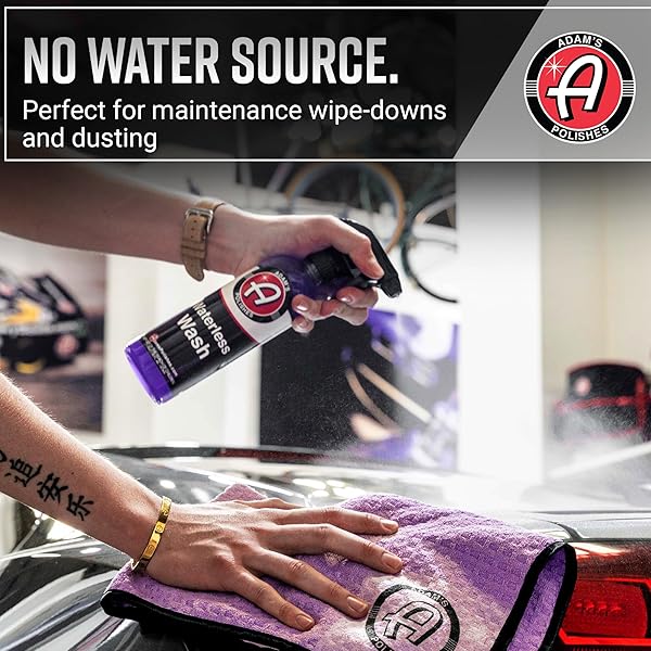 ADAM’S POLISHES WATERLESS WASH (16OZ) – CAR CLEANING CAR WASH SPRAY FOR CAR DETAILING | SAFE ULTRA SLICK LUBRICATING FORMULA, BOAT, MOTORCYCLE, RV | NO GARDEN HOSE, WASH SOAP OR FOAM CANNON NEEDED