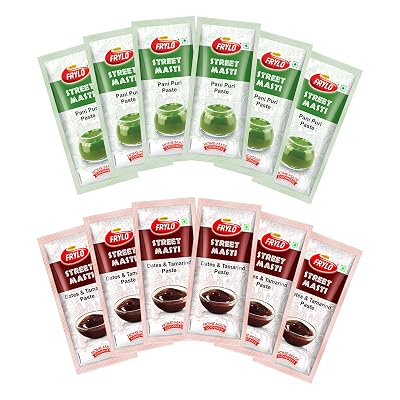 Frylo Street Masti Panipuri Paste and Dates &amp; Tamarind Paste Pack of 6 Each 40gm