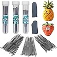 QMNNMA 90 Pcs Needle Felting Needles, 3 Sizes Needle Felting Tools, Needle Felting Supplies with Fingercots Storage Bottles,