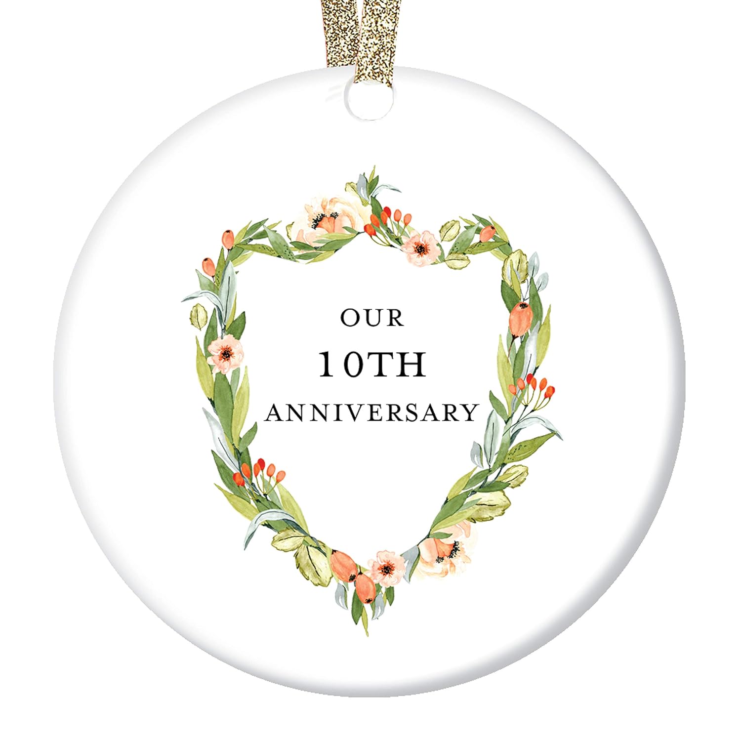 10th Wedding Anniversary Ornament 