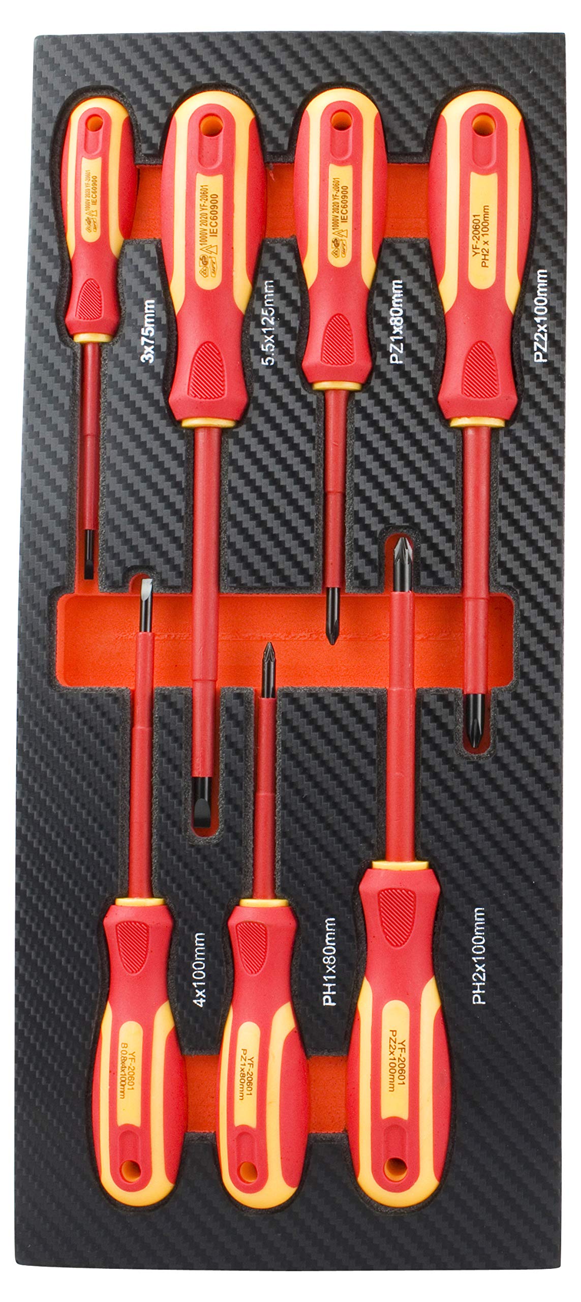 Consists of 7 VDE screws, 1000 V.