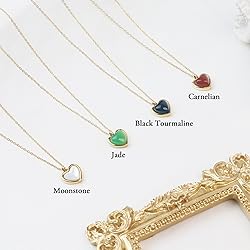 SmileBelle Heart Necklace Moonstone Necklace as New