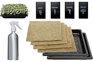 SKY HAVEN HARVEST Skyhaven Harvest Mini Hydroponic Microgreens Grow Kit - Give The Healthy Gift of a Garden. 4 Grow mats, 4 Seed Packs, for 4 harvests. Reusable Tray Pairs and Spray Bottle Included