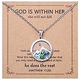 Mustard Seed Necklace, Round Colorful Mountain