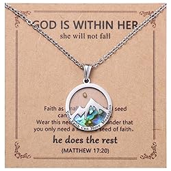Mustard Seed Necklace, Round Colorful Mountain