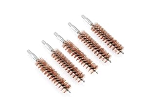 BOOSTEADY 5 Pcs Phosphor Bristle Bronze Bore Gun Cleaning Brush for Pistol Shotgun with 50 Professional Square Patches Multi-Caliber