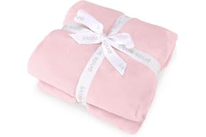LITTLE SPUD Fleece Baby Blankets Neutral for Boys and Girls, Ultra Soft Cozy 40 * 40 inch Square Bed Blanket, Lightweight Toddler Newborn Receiving Blankets for Crib Stroller, Pink