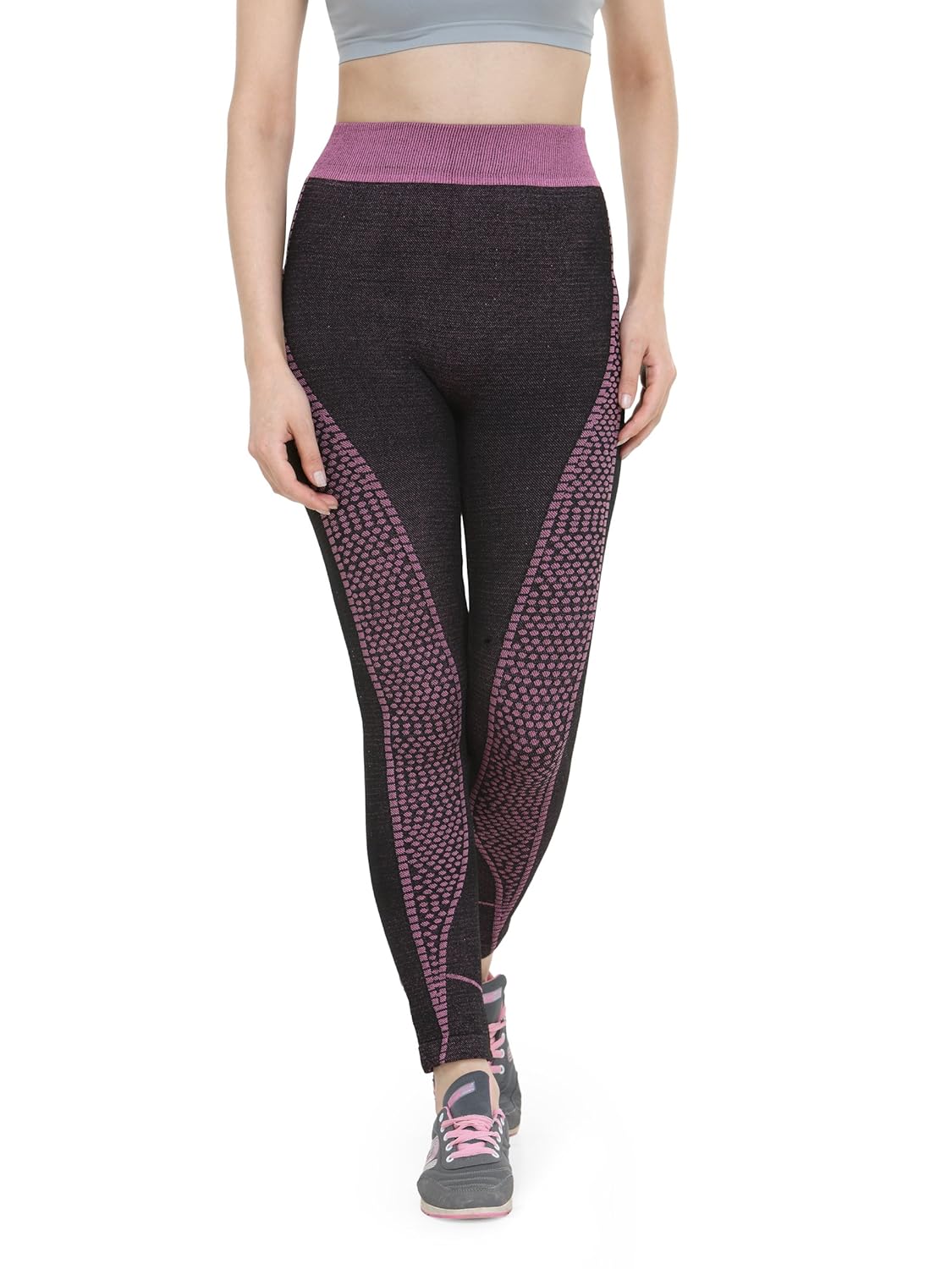 camey women's cotton stretchable tights (black, free size)