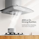 COMFEE' 60cm Chimney Cooker Hood GLAV17SS-60 Stainless Steel with LED Light view 3