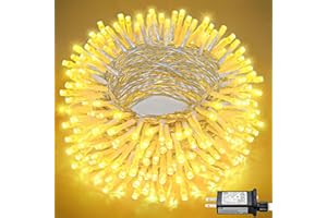 NIELFOI 100FT 300 LED Christmas Lights Outdoor, Warm White Christmas String Lights Indoor Waterproof with 8 Modes, Connectable Plug in Twinkle Fairy Lights for Bedroom Patio Garden Xmas Tree Party Decorations