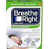 Breathe Right Extra Strength Clear Drug-Free Nasal Strips for Congestion Relief