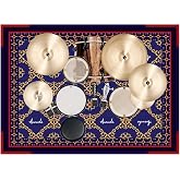 Aucuda Drum Rug Mat Non Slip 4x6 ft for Electric Set, Blue Drumming Carpet | Tightly Woven Soundproof TPR Grip Cool Accessories Bass Pedal Outdoor