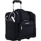 TPRC 15" Smart Underseat Carry-On Luggage with USB Charging Port, Black