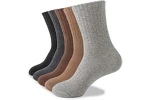 Josnown Thermal Socks for Men 5 Pairs Warm Hiking Socks Winter Thick Cozy Cushion Boot Socks for Cold Weather