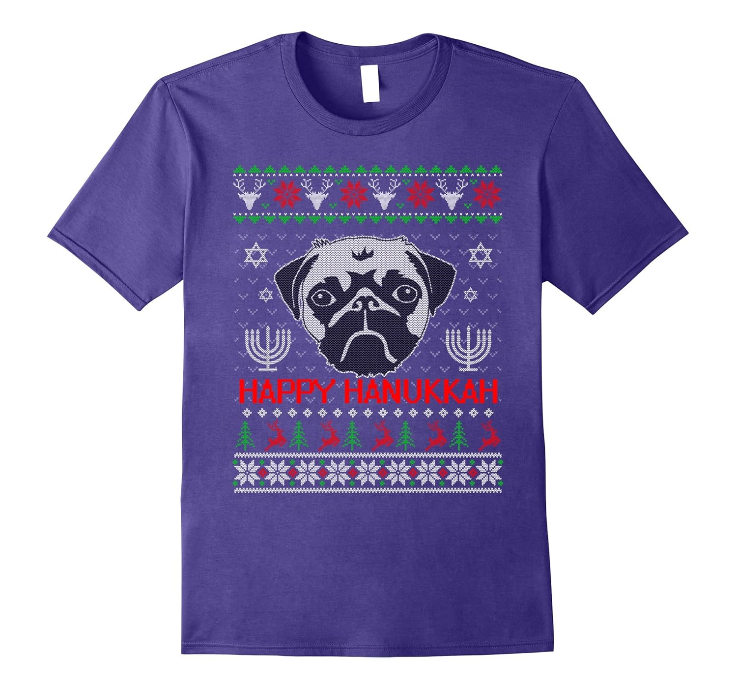 Happy Hanukkah Pug Ugly Sweater Christmas Gift For Dog Lover-ANZ