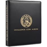 MUDOR Challenge Coin Collection Holder Book, Display Holds 114 Coins | Military Challenge Coin Collection Album for Collectors, Medallions, Badges, Tokens, Casino Chips