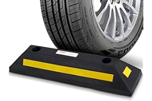Pyle Curb Garage Vehicle Floor Stopper for Parking Safety 1PC Heavy Duty Rubber Parking Lot Driveway Stopper, For Car Vans Trucks Tire Wheel Guide Block Protect Bumper- Pyle PCRSTP11