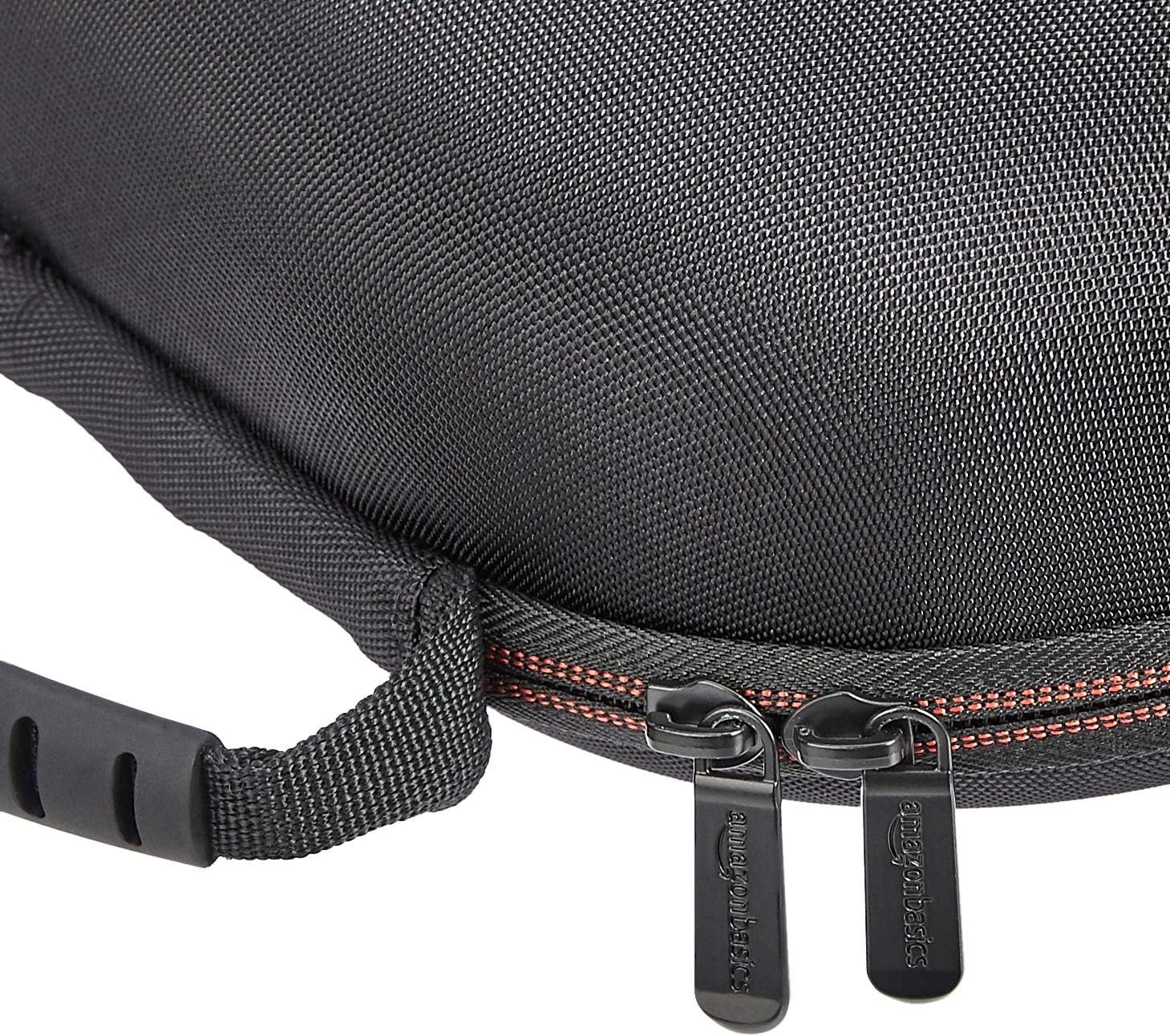  Basics Hard Headphone Carrying Case - Compatible with Sony, Philips, Bose, Beats, Maxell, Panasonic and More, Black, 8.6" x 7.5" x 3.6"