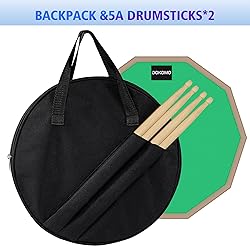 Drum Practice Pad, 12-Inch Silent Drum Pad Set with