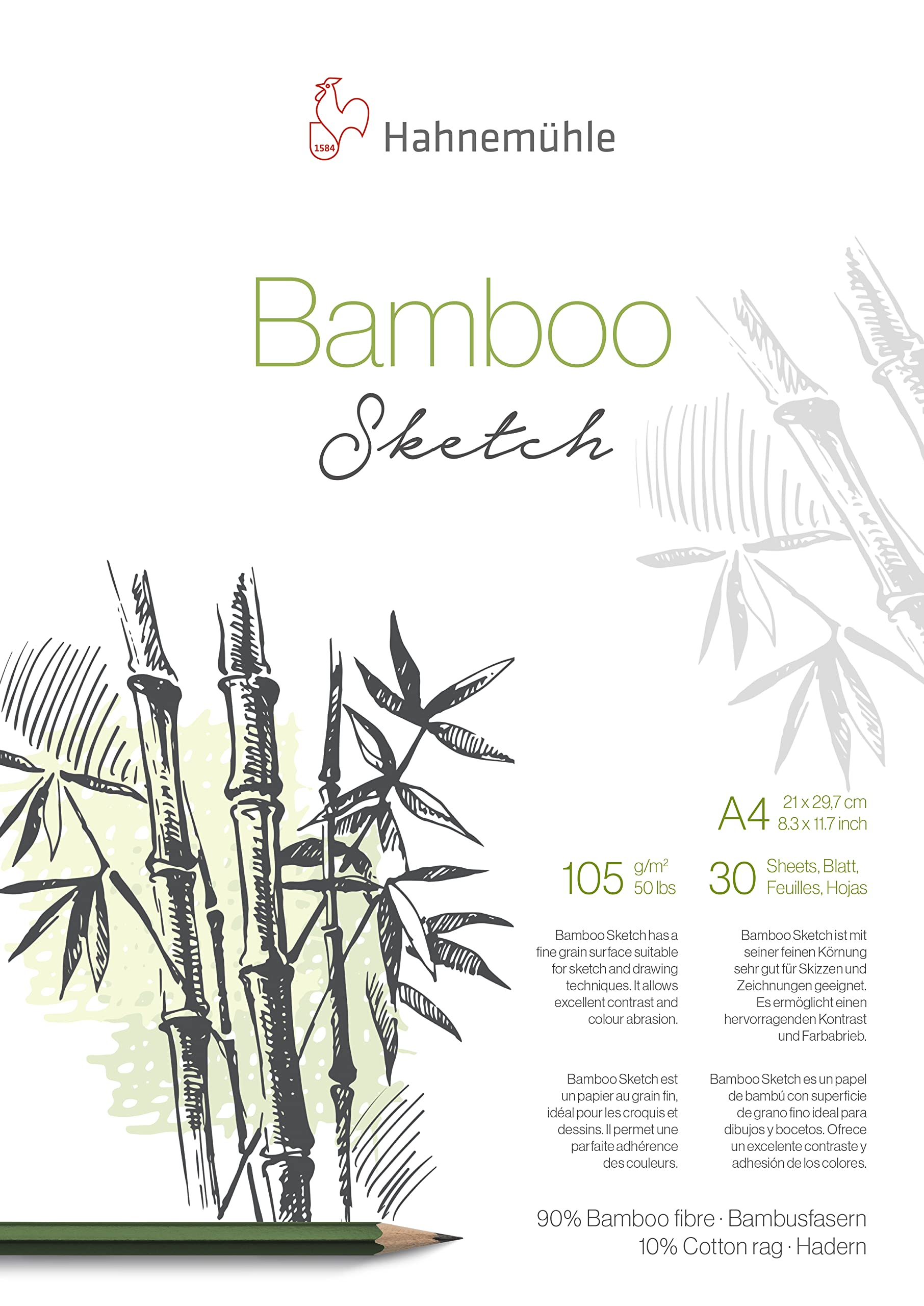 Hahnemuhle Bamboo Sketch 105gsm, A4 Pad, 30 Sheets