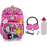 Sanrio Hello Kitty Backpack With Lunch Box for Kids | Insulated Lunch Bag Lunch Box for Girls, Boys, Toddlers | Backpack for School and Reusable Lunchbox with Matching Headphones and Water Bottle