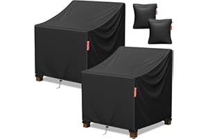 ZhenXingCheng Patio Chair Covers 2 Pack - Outdoor Furniture Chair Covers with Waterproof Strip - 420D Heavy Duty Outdoor Chai